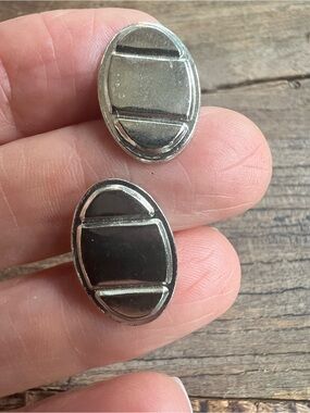 Oval Silver Vintage-Style Cufflinks
